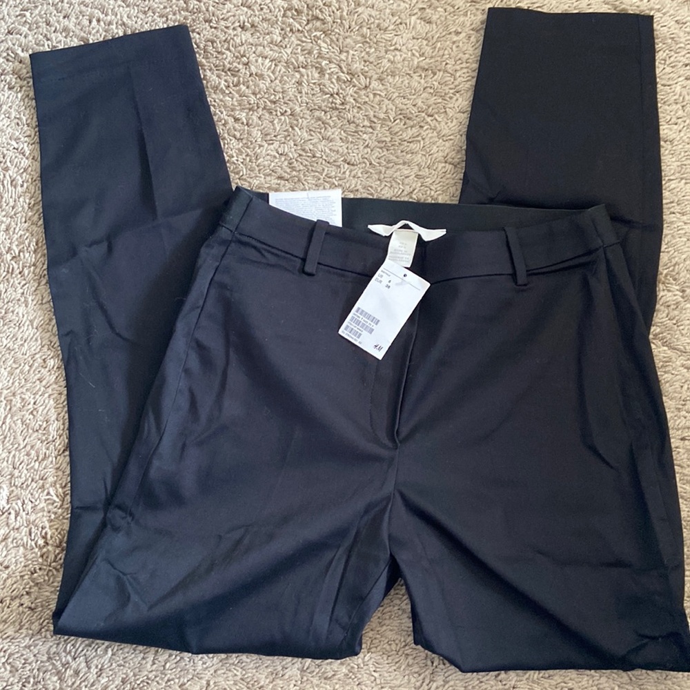 H&M Stretch Ankle Length Slacks Black NWT